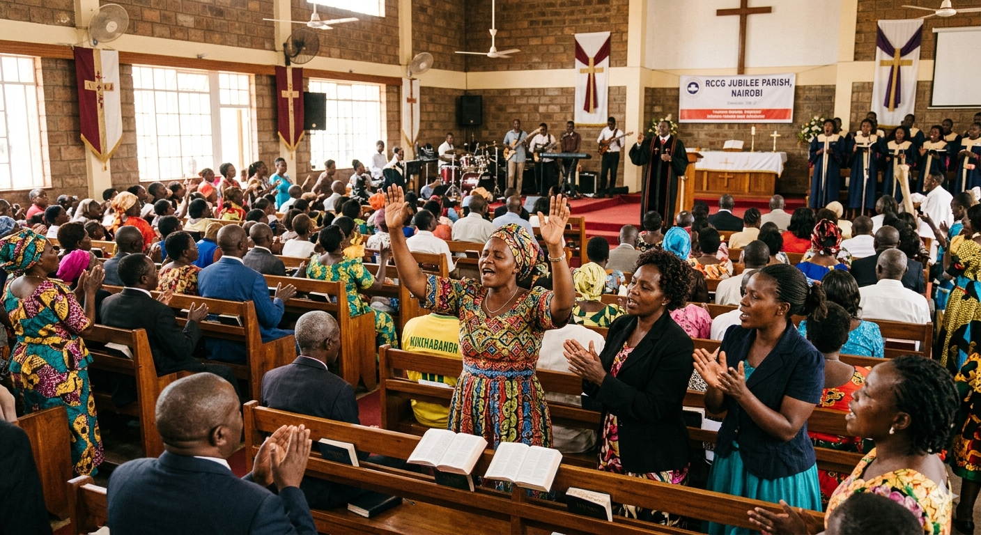 people in church worshipping